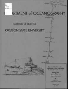 kRTMENT of OCEANO RAPHY OREGON STATE UNIVERSITY SCHOOL of SCIENCE no.69-10