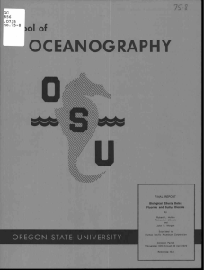 OCEANOGRAPHY OREGON STATE UNIVERSITY Col of .073'5