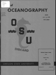 OCEANOGRAPHY DISCARD OREGON STATE UNIVERSITY
