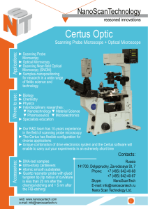 Certus Optic NanoScanTechnology Applications: reasoned innovations