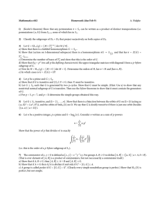 Mathematics 602 Homework (due Feb 9) A. Hulpke ∈ S