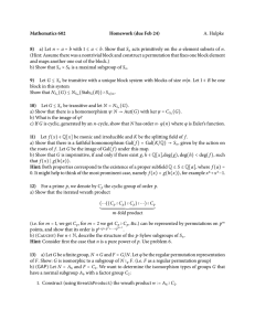 Mathematics 602 Homework (due Feb 24) A. Hulpke