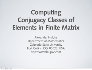 Computing Conjugacy Classes of Elements in Finite Matrix