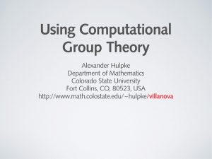 Using Computational Group Theory
