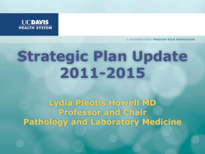 Strategic Plan Update 2011-2015  Lydia Pleotis Howell MD