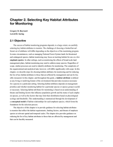 Chapter 2. Selecting Key Habitat Attributes for Monitoring 2.1 Objective