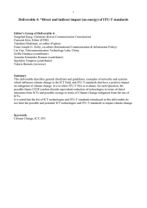 Deliverable 4: “Direct and indirect impact (on energy) of ITU-T...