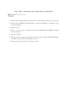 Pries: M467 - Information and Coding Theory, Spring 2013 Problems