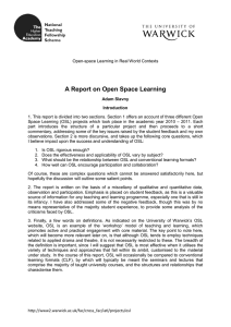 A Report on Open Space Learning