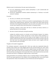 Reflective report on lead-learning in the open space learning sessions: