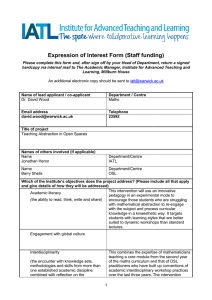 Expression of Interest Expression of Interest Form (Staff funding) (Staff funding)