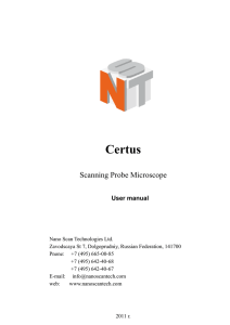 Certus Scanning Probe Microscope User manual