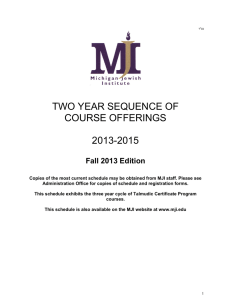 TWO YEAR SEQUENCE OF COURSE OFFERINGS  2013-2015