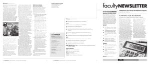 Published by the Faculty Development Program WINTER 2015–2016