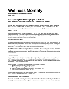 Wellness Monthly Recognizing the Warning Signs of Autism April 2012