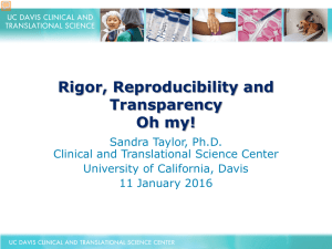 Rigor, Reproducibility and Transparency Oh my!