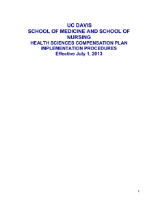 UC DAVIS SCHOOL OF MEDICINE AND SCHOOL OF NURSING HEALTH SCIENCES COMPENSATION PLAN
