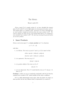 The Metric. Renzo’s math 474