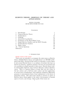 HURWITZ THEORY, ORBIFOLD GW THEORY AND APPLICATIONS Contents 1.