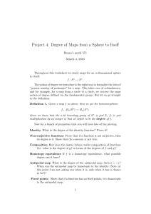 Project 4: Degree of Maps from a Sphere to Itself