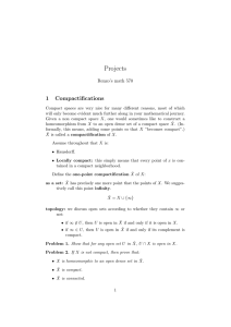 Projects 1 Compactifications Renzo’s math 570