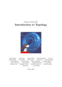 Introduction to Topology Renzo’s Math 490