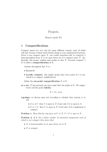 Projects 1 Compactifications Renzo’s math 472