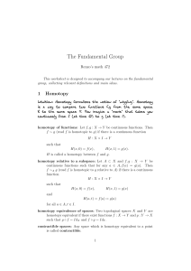 The Fundamental Group Renzo’s math 472