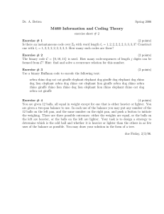 M460 Information and Coding Theory