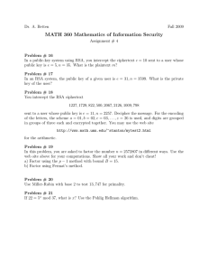 MATH 360 Mathematics of Information Security