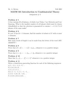 MATH 501 Introduction to Combinatorial Theory