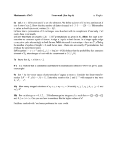 Mathematics 676-3 Homework (due Sep 6) 6) A. Hulpke