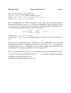 Mathematics 501 Homework (due Sep 13) 12) 13)