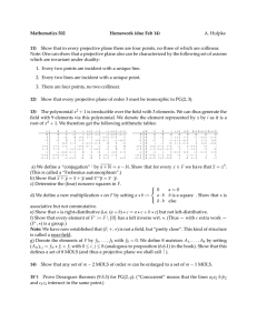 Mathematics 502 Homework (due Feb 14) 11) A. Hulpke