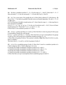 Mathematics 567 Homework (due Feb 28) 22) A. Hulpke