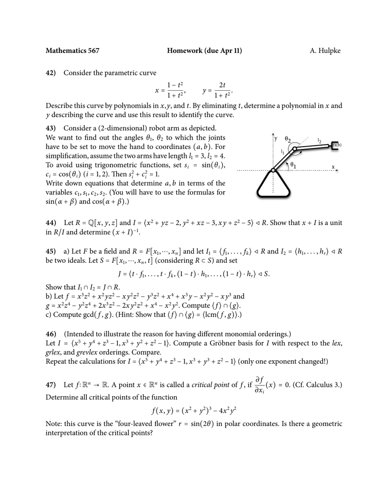 Mathematics 567 Homework Due Apr 11 42 A Hulpke