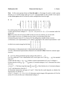 Mathematics 666 Homework (due Sep. 4) Note: A. Hulpke