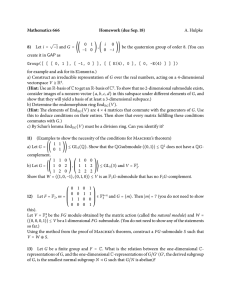 Mathematics 666 Homework (due Sep. 18) 8) A. Hulpke