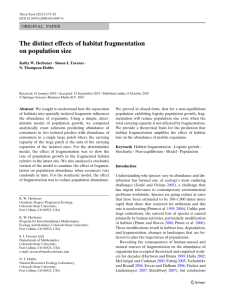 The distinct effects of habitat fragmentation on population size ORIGINAL PAPER