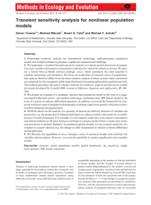 Transient sensitivity analysis for nonlinear population models Simon Tavener *, Michael Mikucki