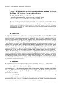 Numerical Analysis and Adaptive Computation for Solutions of Elliptic