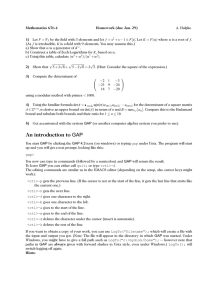Mathematics 676-4 Homework (due Jan. 29) 1) 2)