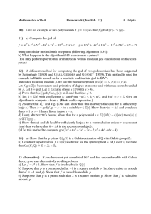 Mathematics 676-4 Homework (due Feb. 12) 10) 11)