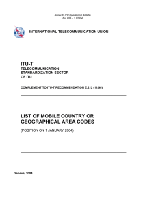 ITU-T  INTERNATIONAL TELECOMMUNICATION UNION TELECOMMUNICATION