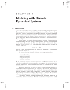 Modeling with Discrete Dynamical Systems C H A P T E R 6