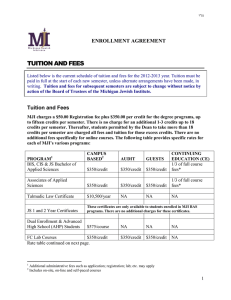 TUITION AND FEES  ENROLLMENT AGREEMENT