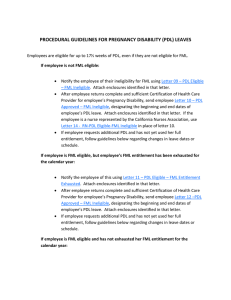 PROCEDURAL GUIDELINES FOR PREGNANCY DISABILITY (PDL) LEAVES 