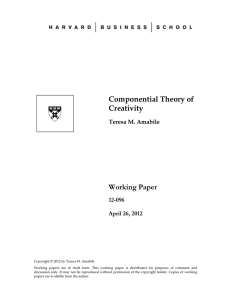 Componential Theory of Creativity Working Paper 12-096
