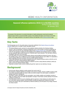 ECDC Seasonal influenza epidemics 2010/11 in EU/EEA countries 26 January 2011