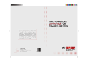 WHO FRAMEWORK ON TOBACCO CONTROL CONVENTION